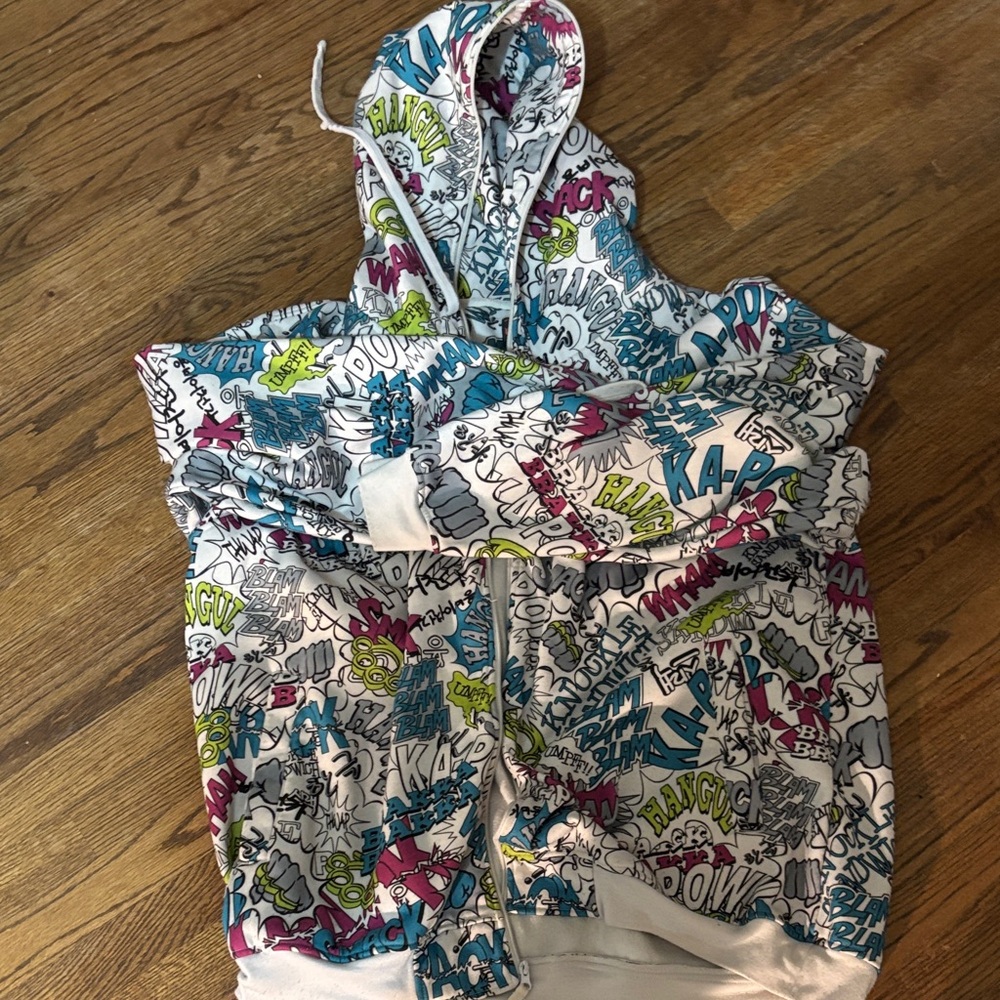Marvel Comic-Style Hoodie with Graphic Print